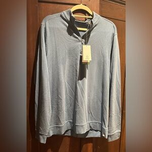 Men's Blue Long sleeve quarter zip Tasc Shirt